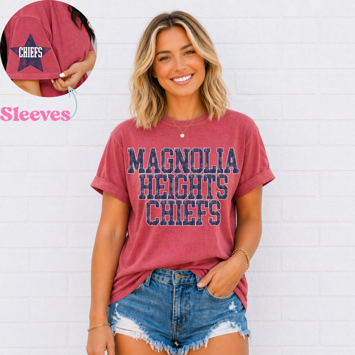 Varsity Distressed Chiefs (Navy) Tee