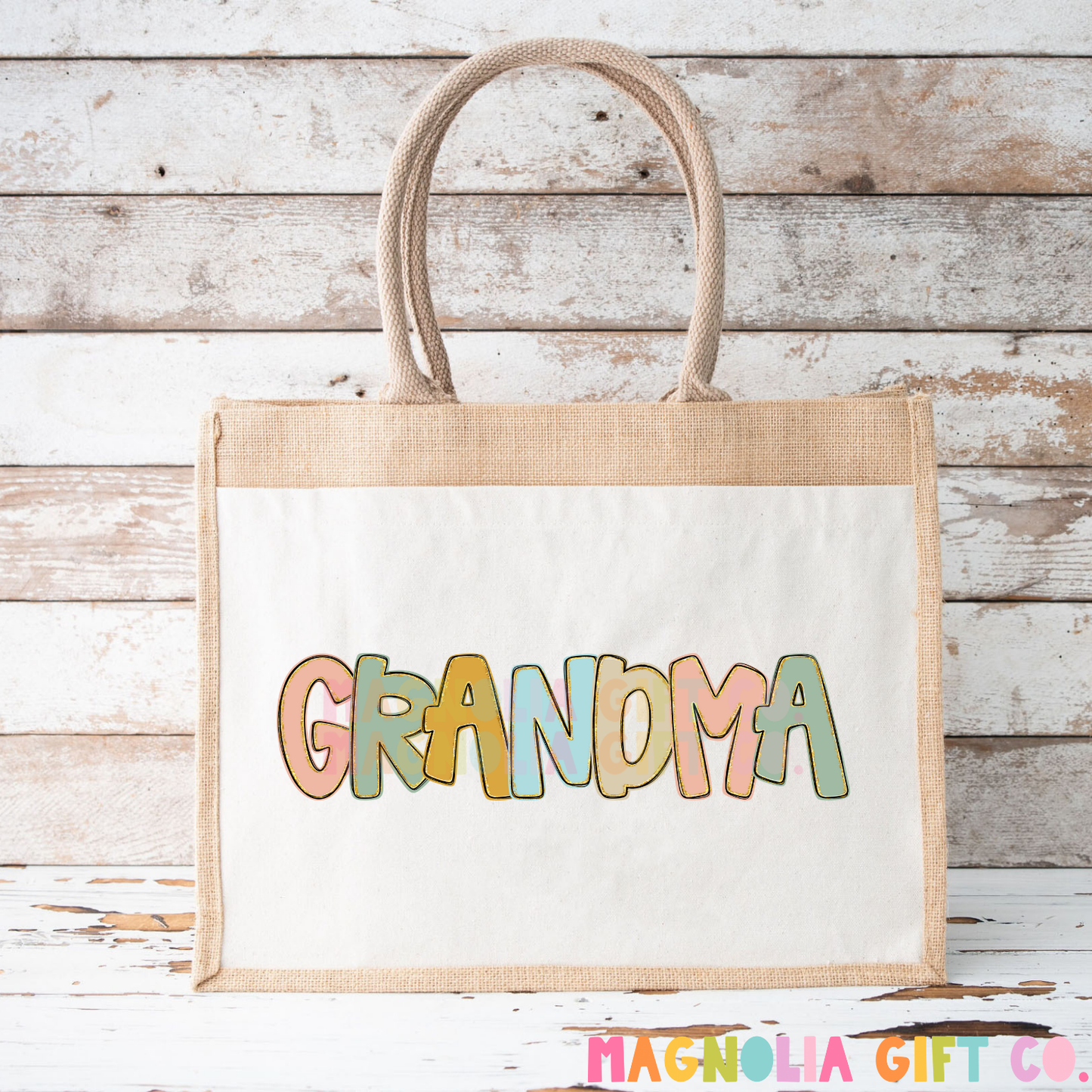 Pastel Retro Family Title Tote Bag