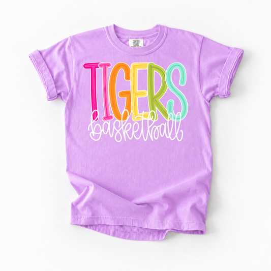 Color Pop-Tigers Basketball Tee