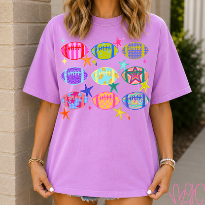 Patterned Footballs Tee