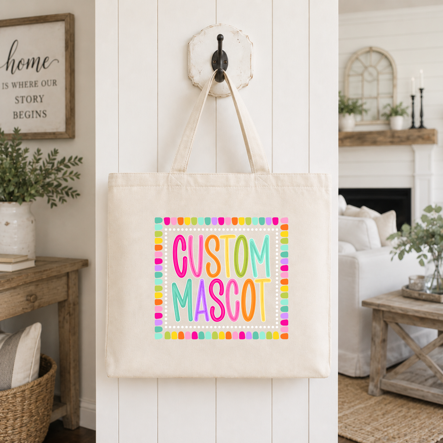 Color Pop-Custom Mascot Tote Bag