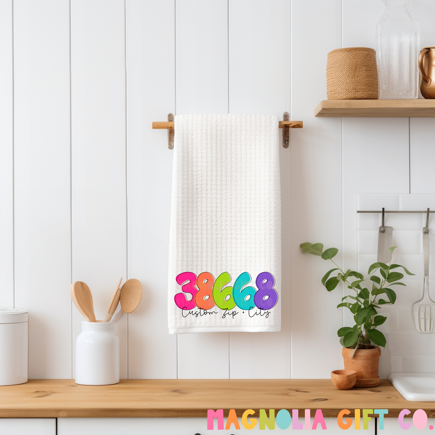 Bright Retro Zip + City Tea Towel