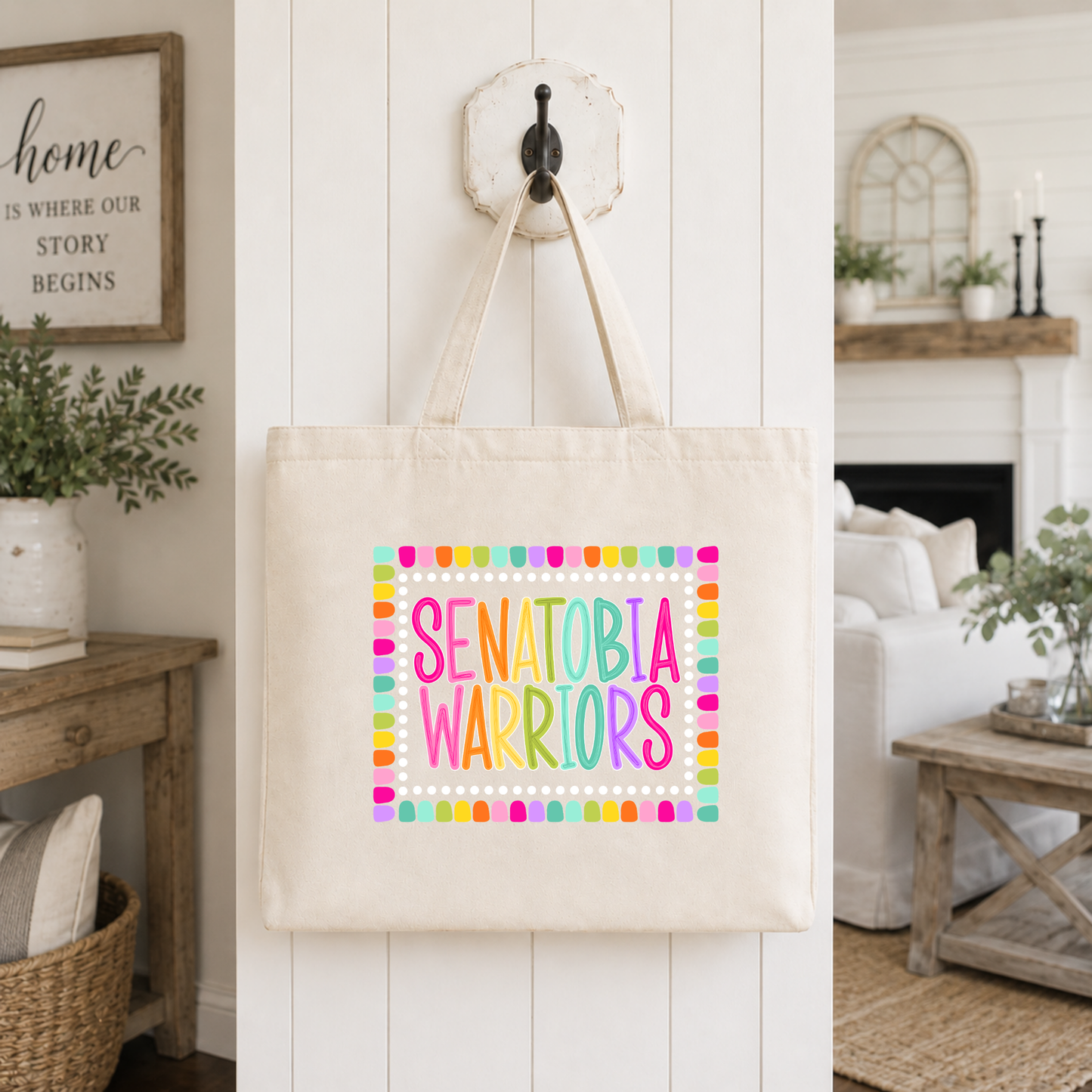 Color Pop-Custom School+Mascot Tote Bag