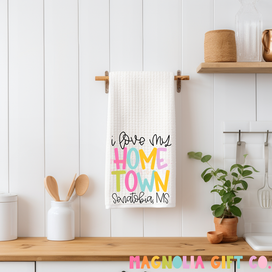 Love My Home Town Tea Towel