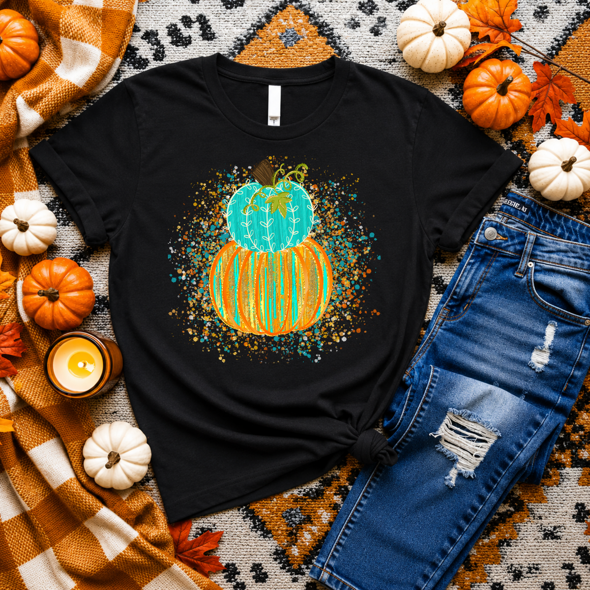 Confetti Stacked Pumpkins Tee