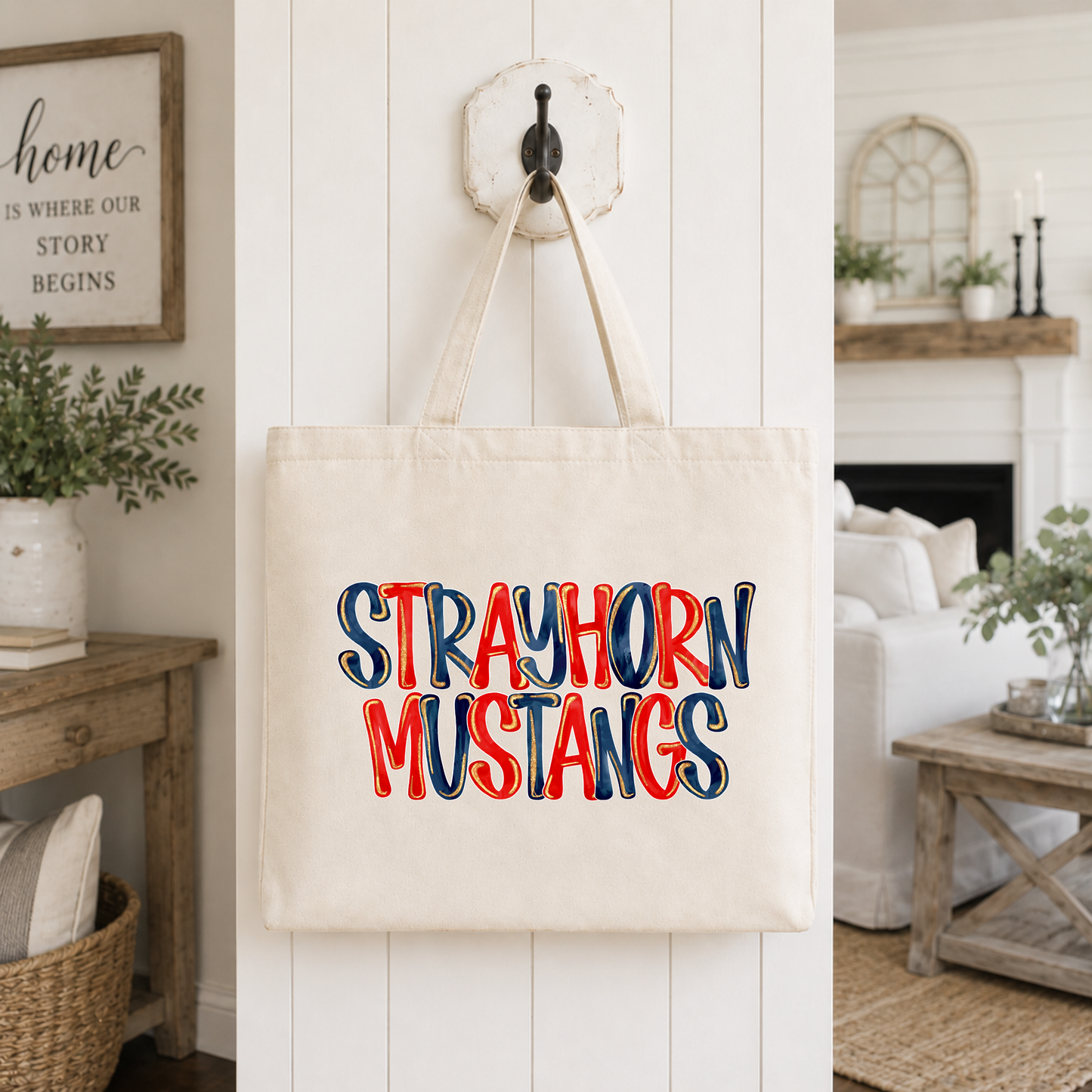 Glitter Pop Strayhorn Mustangs Tote Bag