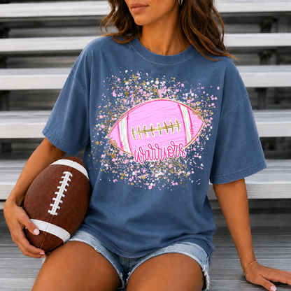 Pink Confetti Football-Warriors Tee