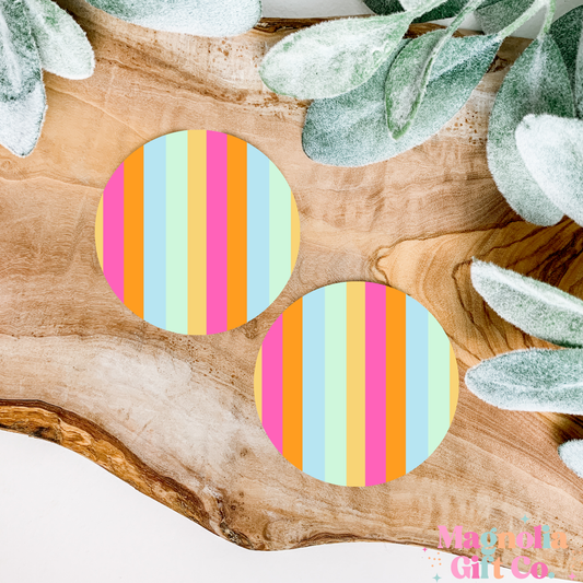 Bright Striped Car Coasters