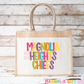 Colorful Preppy School + Mascot Tote Bag
