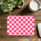 Pink Checkered Mousepad