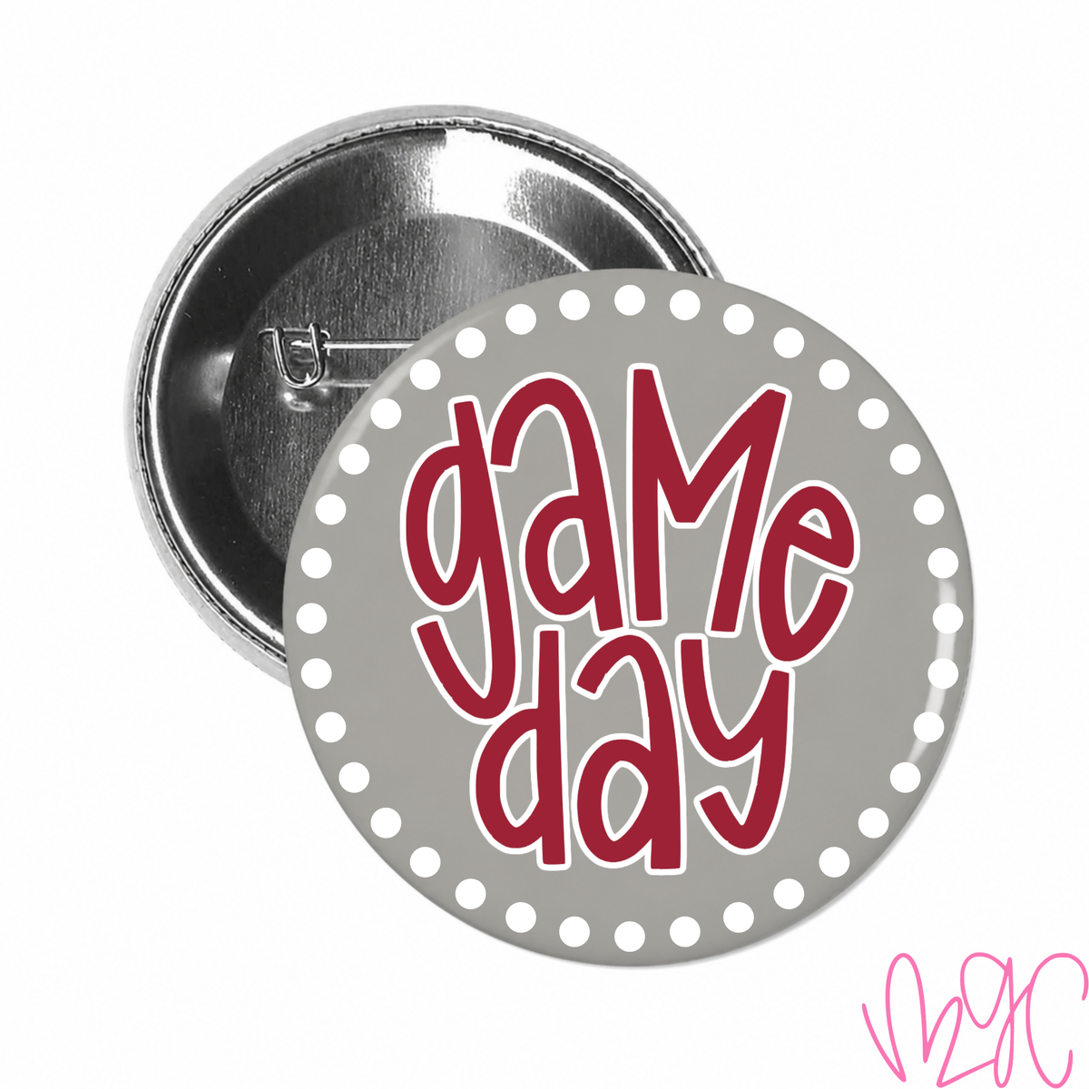 Dotted Game Day-Crimson+Grey