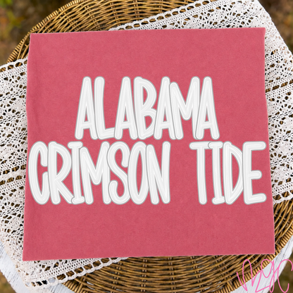 Outline Bubble-Alabama Crimson Tide (Grey) Tee