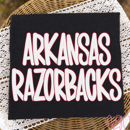 Outline Bubble-Arkansas Razorbacks (Cardinal) Tee