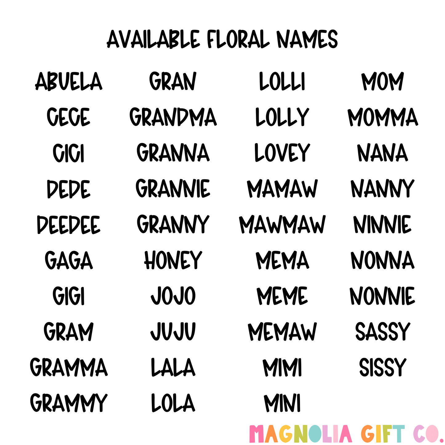 Floral Name Tote Bag