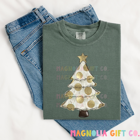 Gold Dot Tree Tee