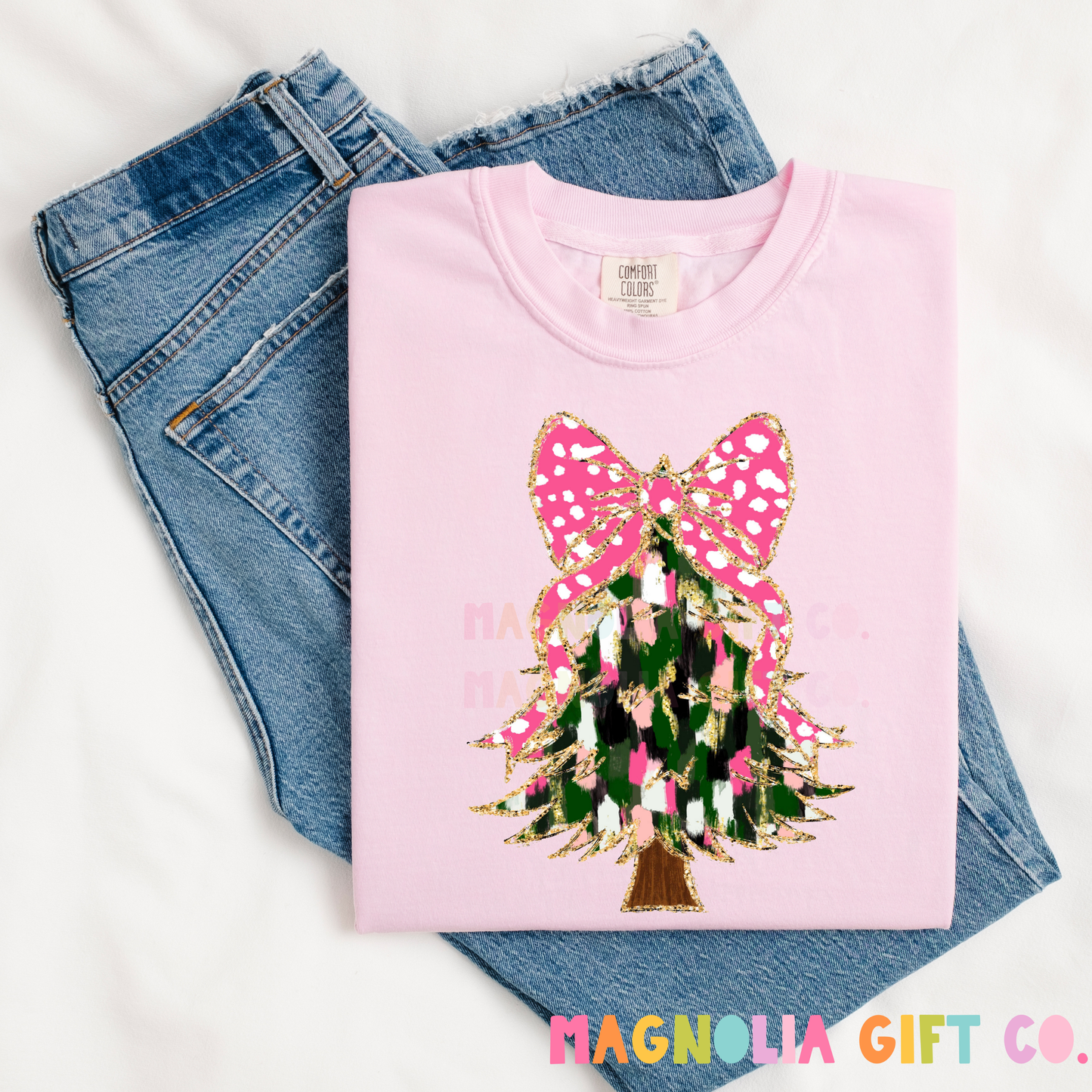 Pink Brushstroke Tree Tee
