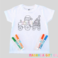 Christmas Tractor Coloring Tee