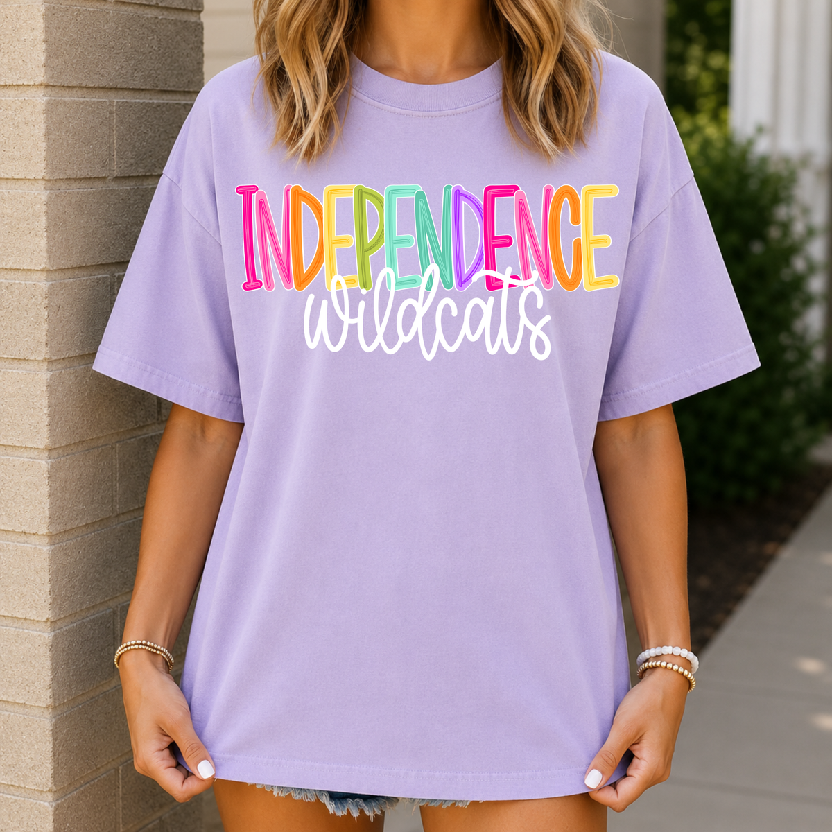 Color Pop-Independence Wildcats Tee