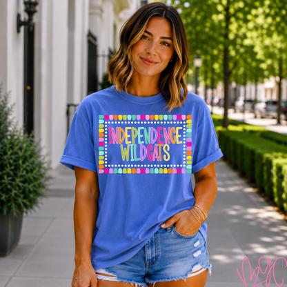 Color Pop-Custom School + Mascot Tee
