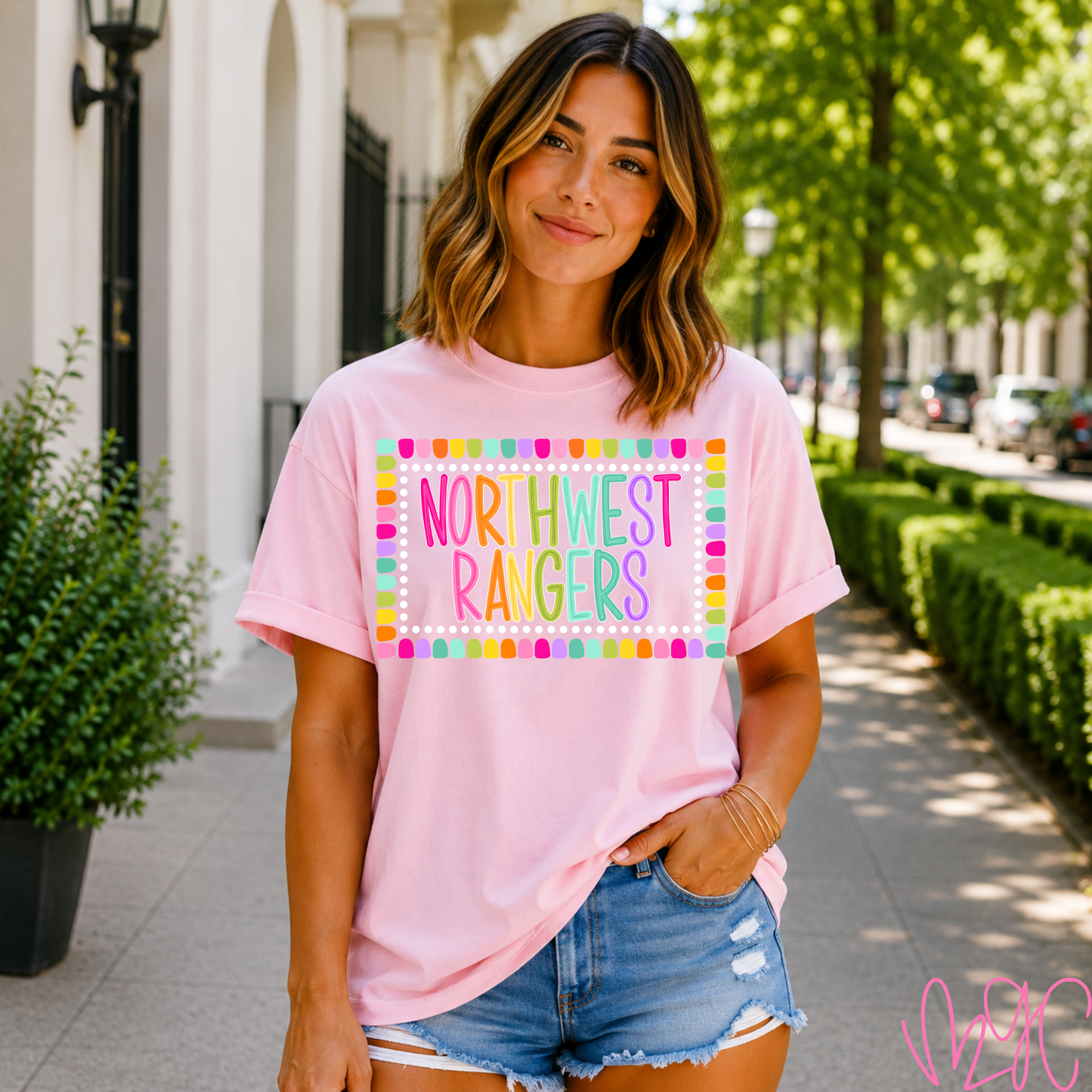Color Pop-Custom School + Mascot Tee