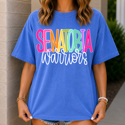 Color Pop-Senatobia Warriors Tee