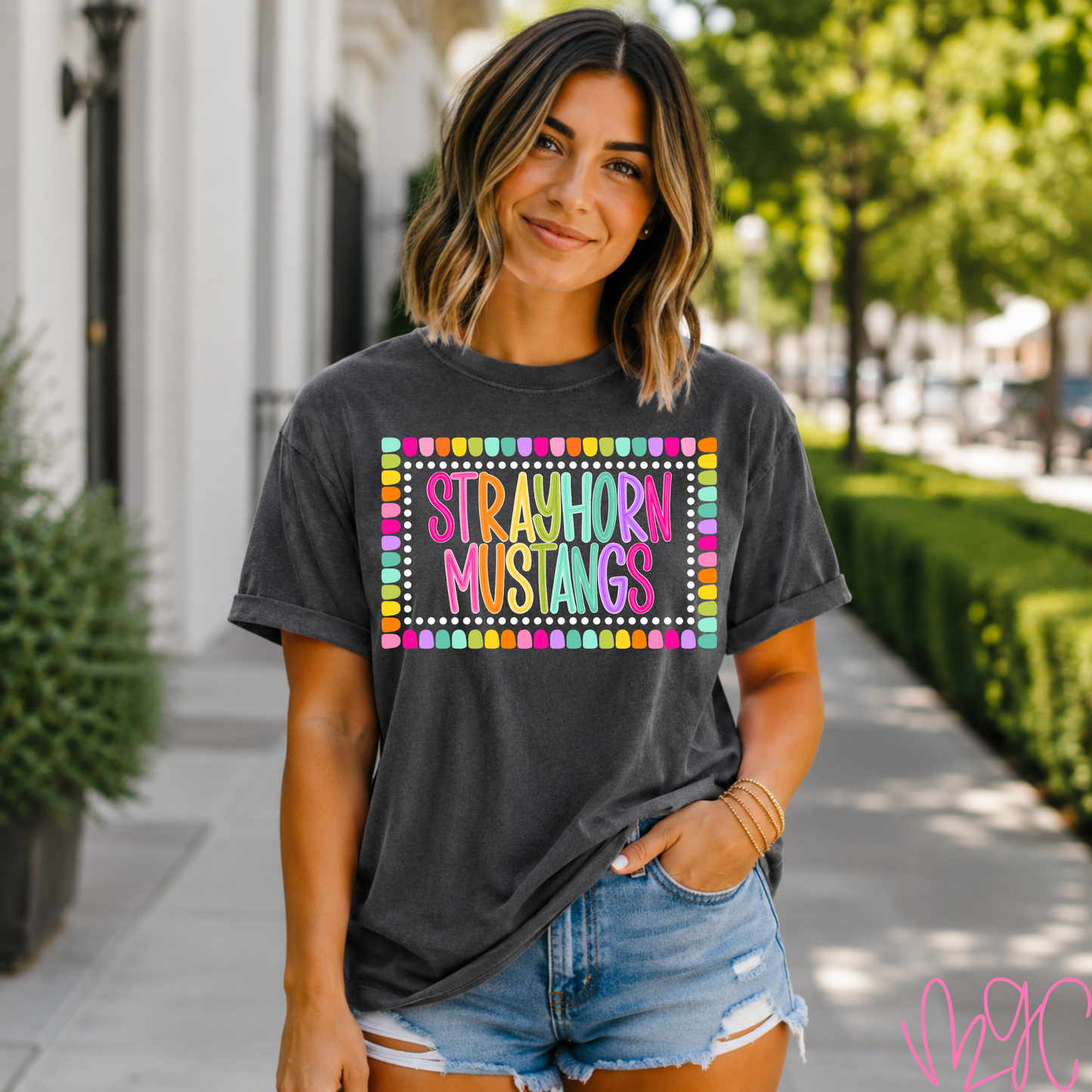 Color Pop-Custom School + Mascot Tee