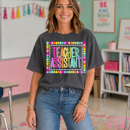 Color Pop-Teacher Assistant Tee