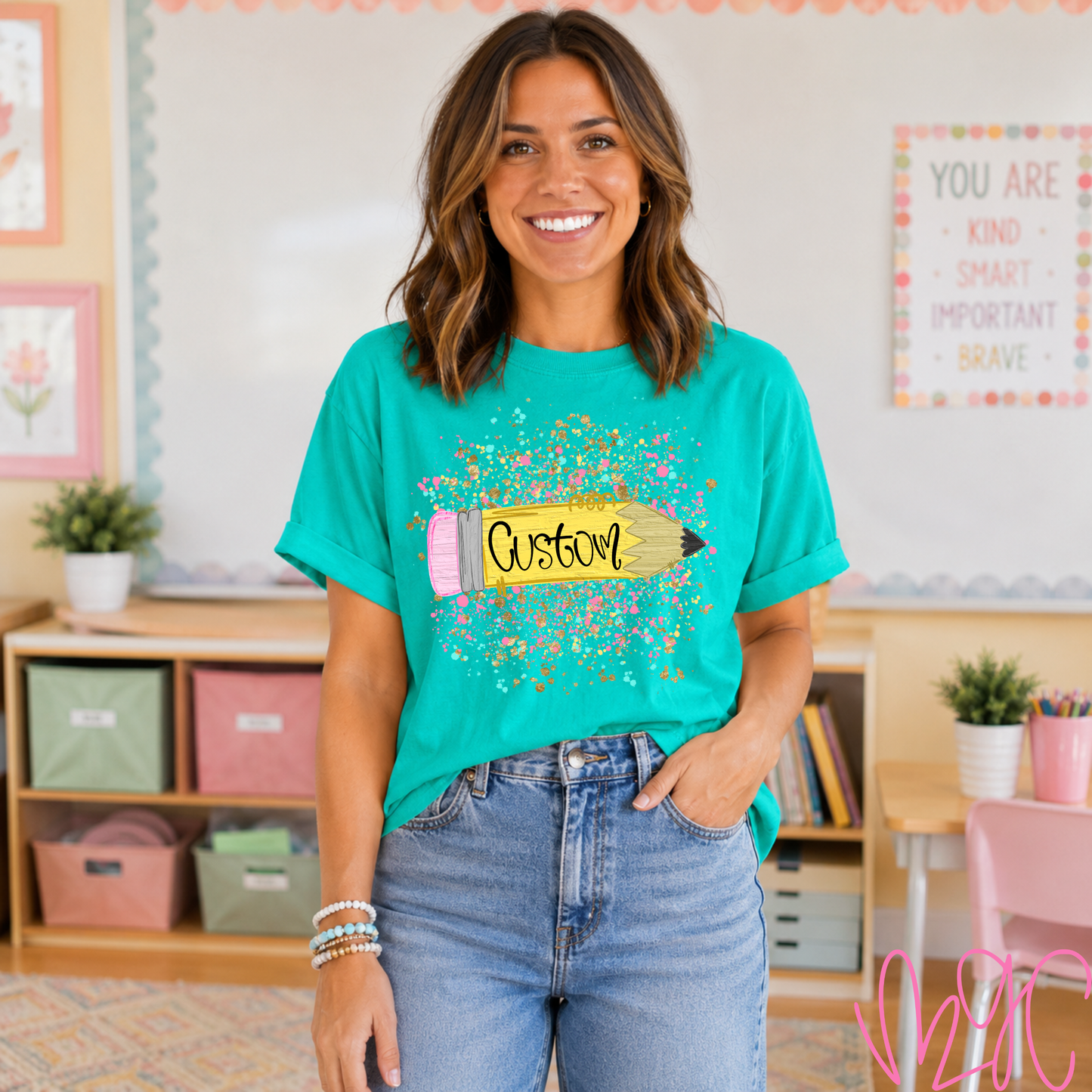 Confetti Pencil Name Tee