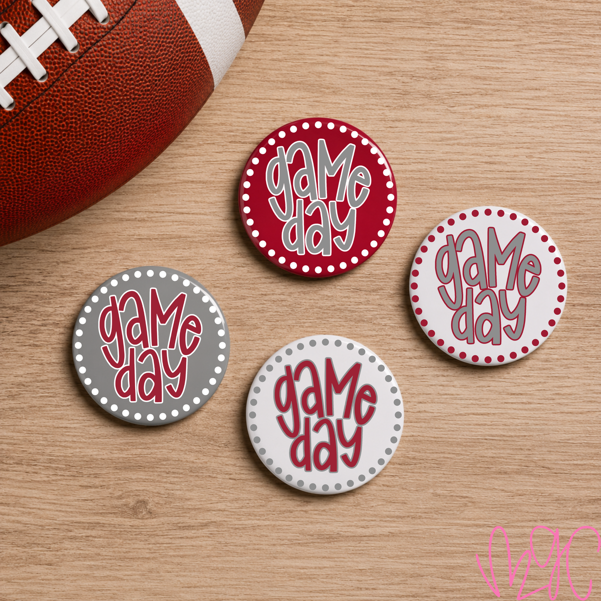 Dotted Game Day-Crimson+Grey