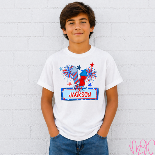 Fireworks Name Tee