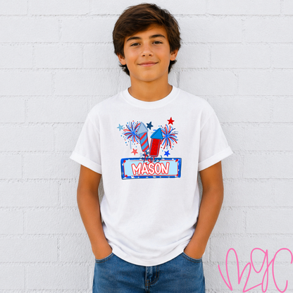 Fireworks Name Tee