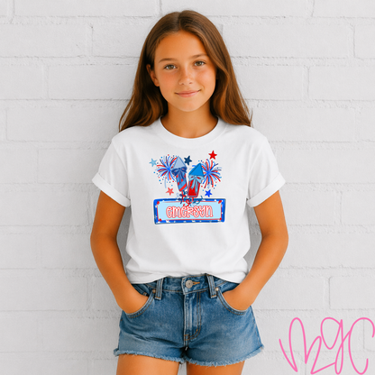 Fireworks Name (Bow) Tee