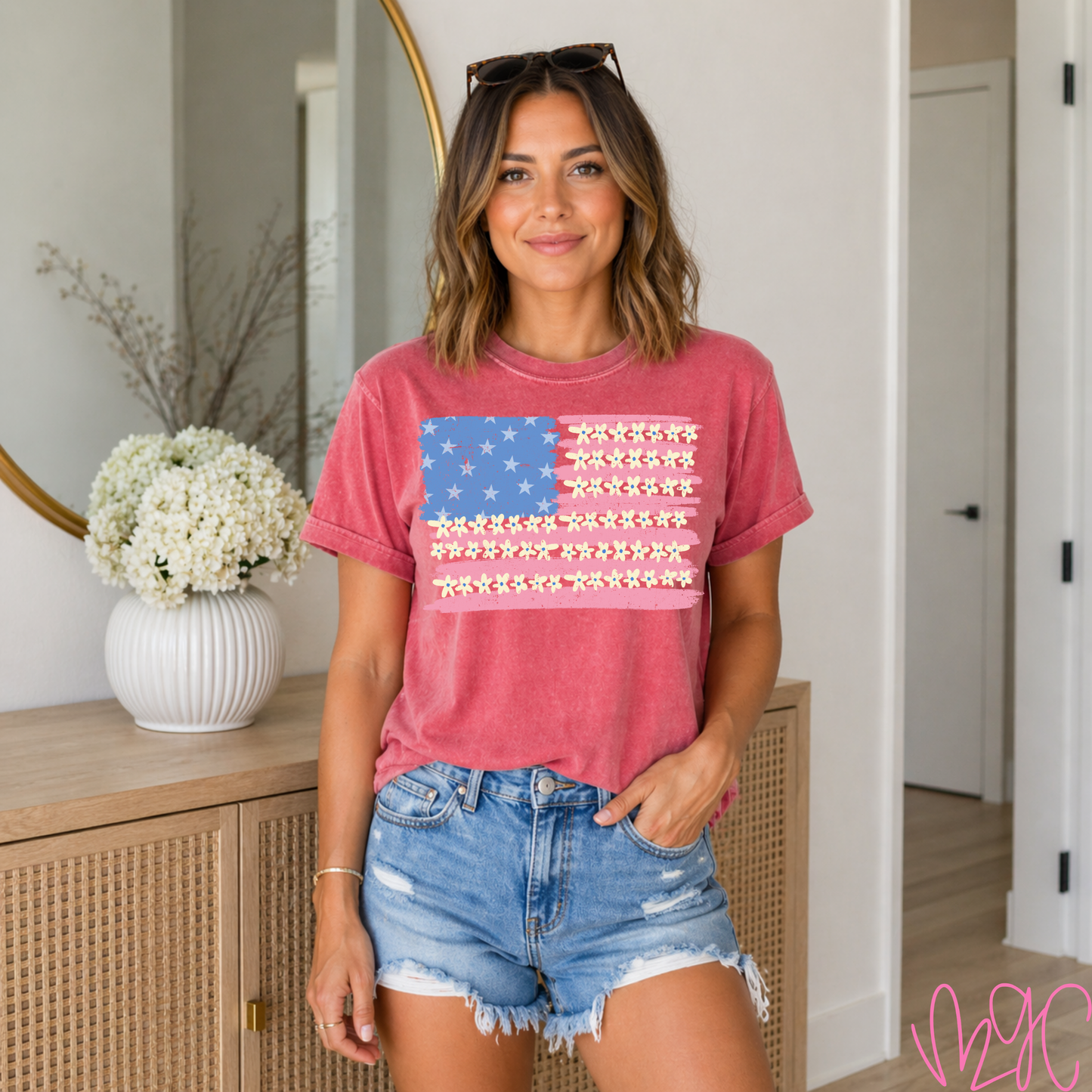 Floral Flag Tee