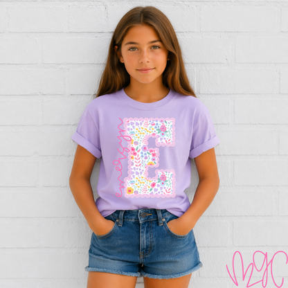 Floral Initial Tee