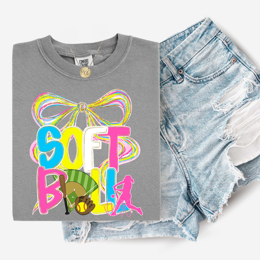 Preppy Coquette Softball Tee