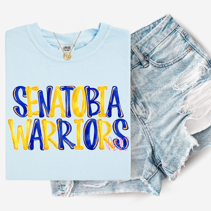 Glitter Mascot Senatobia Warriors Tee