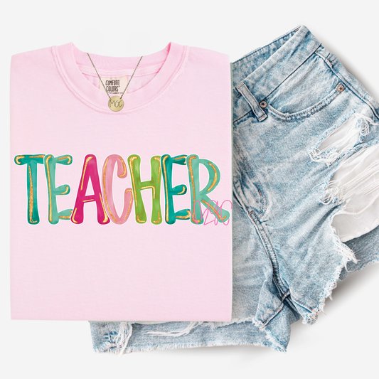 Glitter Pop Teacher Tee