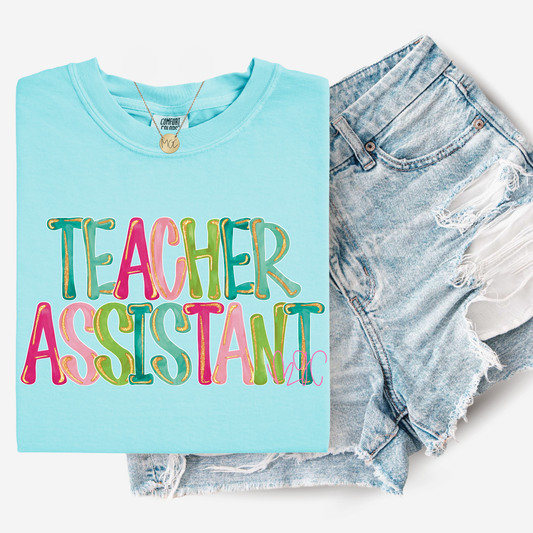 Glitter Pop Teacher Assistant Tee