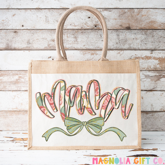 Floral Name Tote Bag