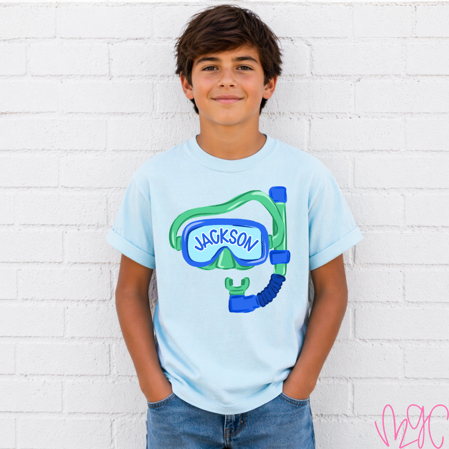 Blue Goggles Name Tee