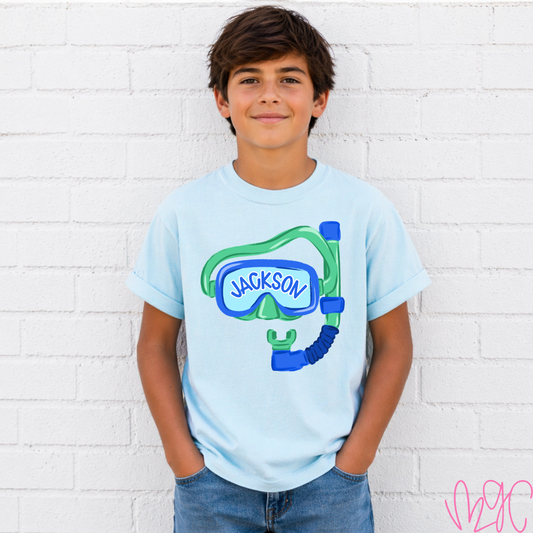 Blue Goggles Name Tee