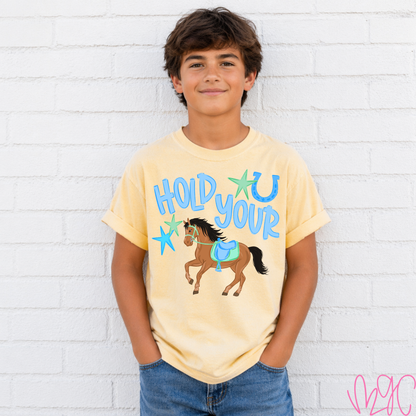 Hold Your Horses (Blue) Tee