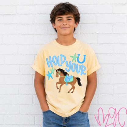 Hold Your Horses (Blue) Tee