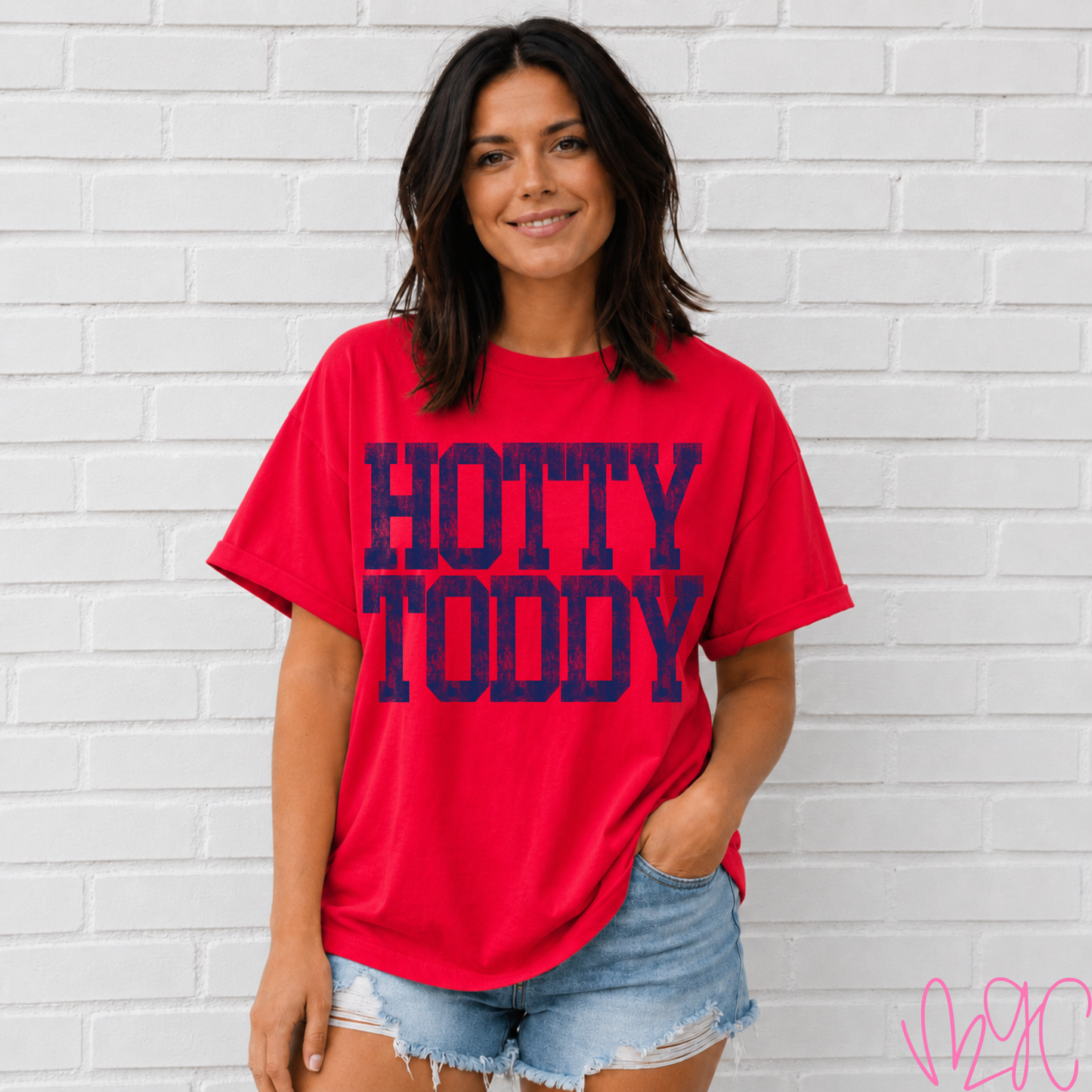 Distressed Hotty Toddy Tee (Navy)