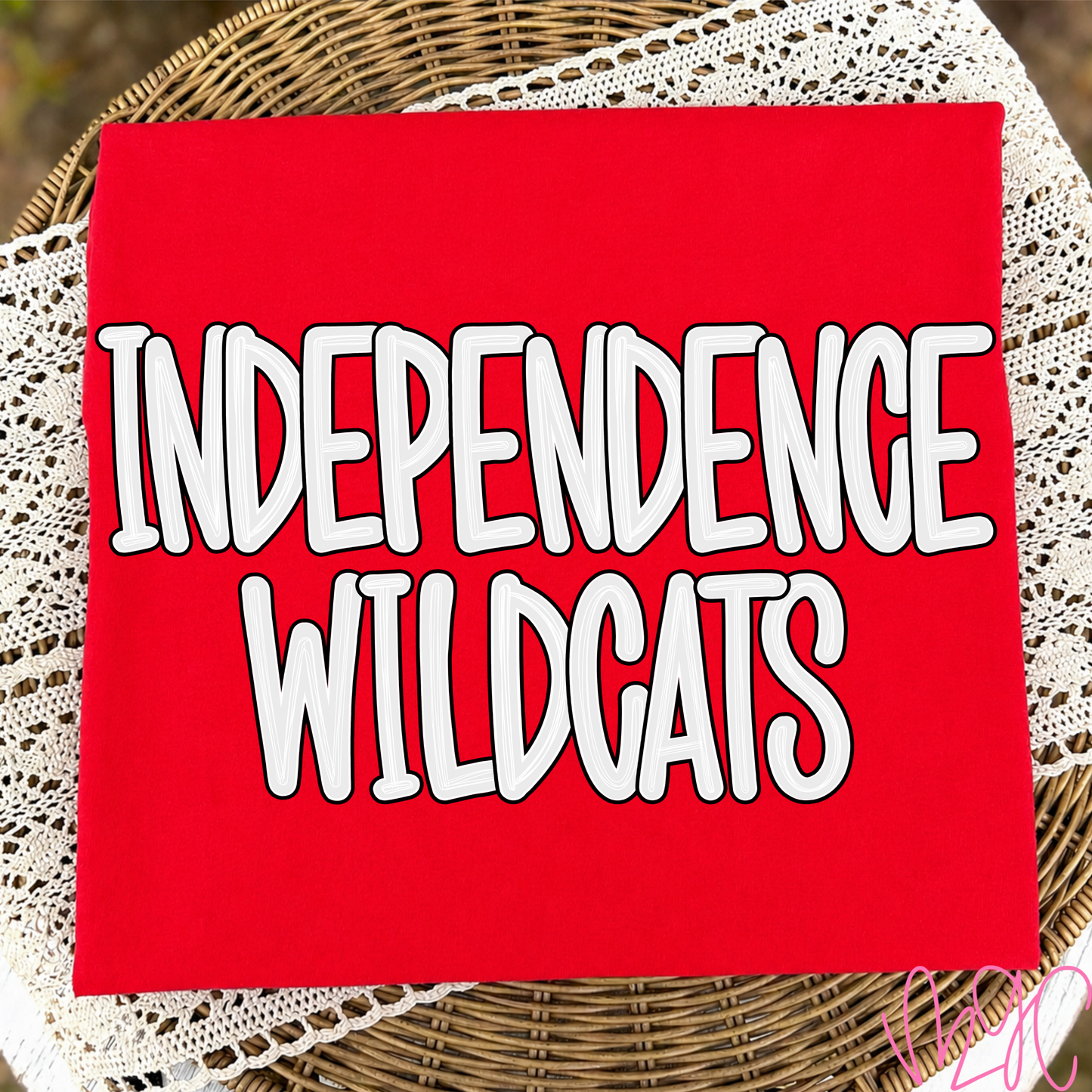 Outline Bubble-Independence Wildcats (Black) Tee