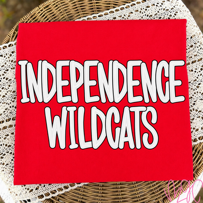 Outline Bubble-Independence Wildcats (Black) Tee