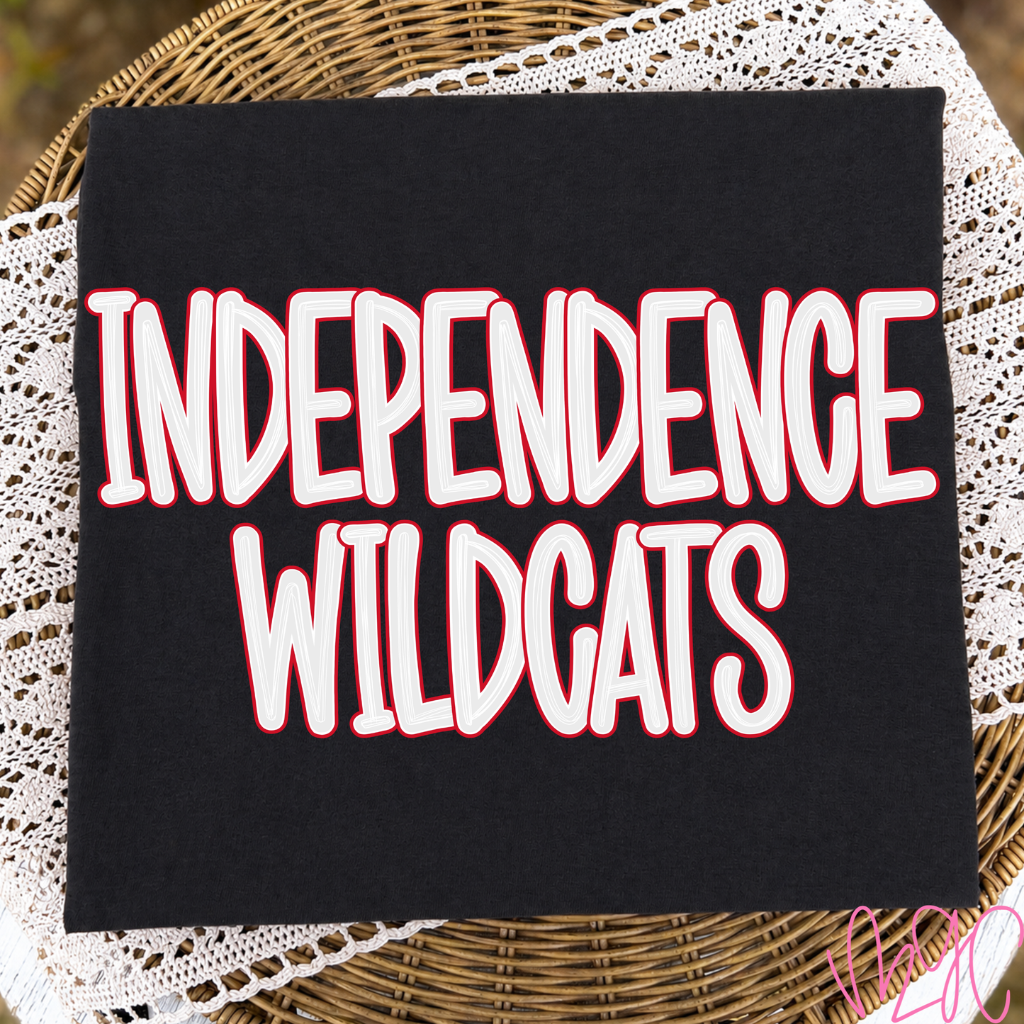 Outline Bubble-Independence Wildcats (Red) Tee