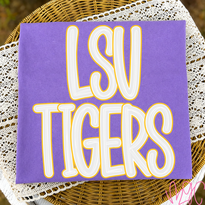 Outline Bubble-LSU Tigers (Gold) Tee