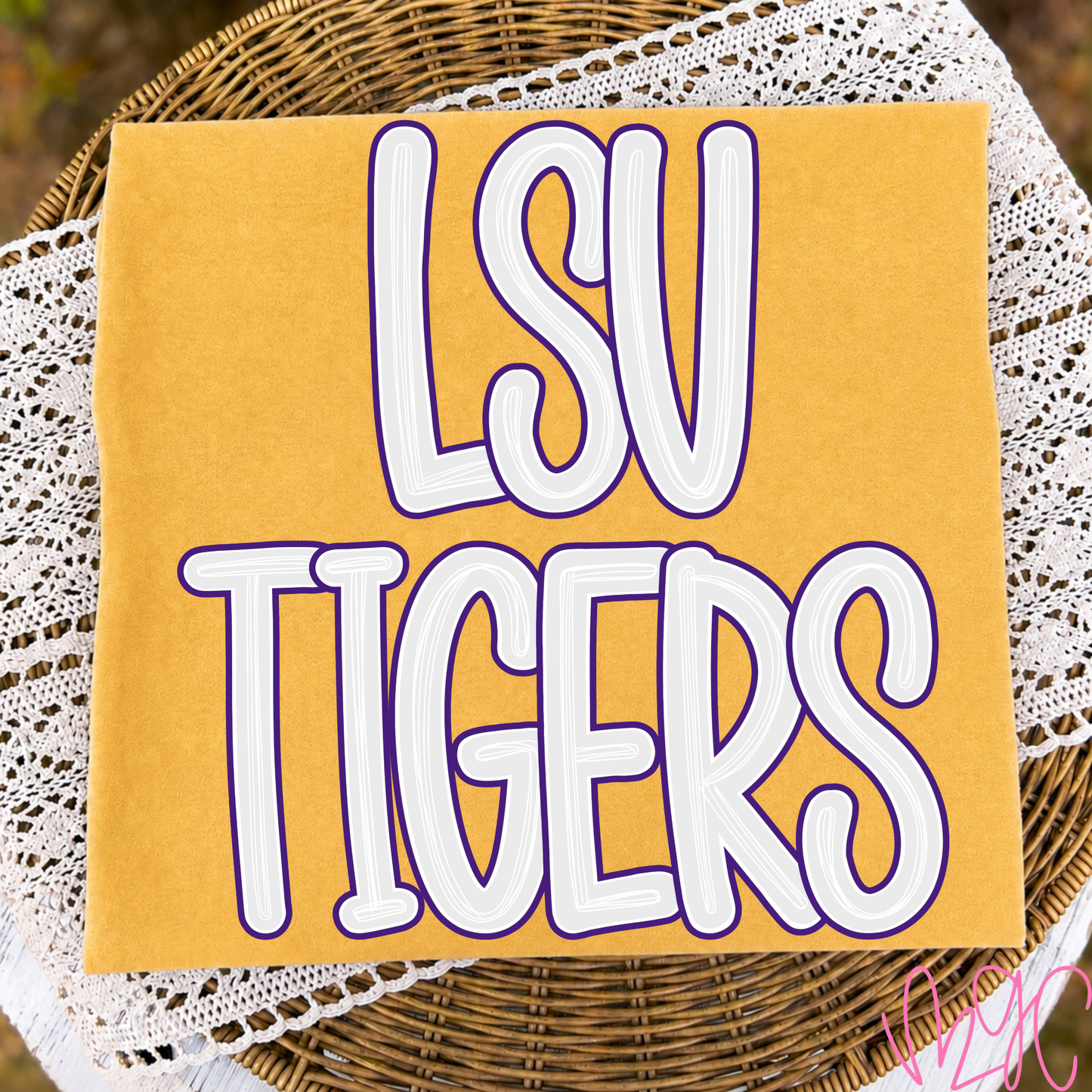 Outline Bubble-LSU Tigers (Purple) Tee