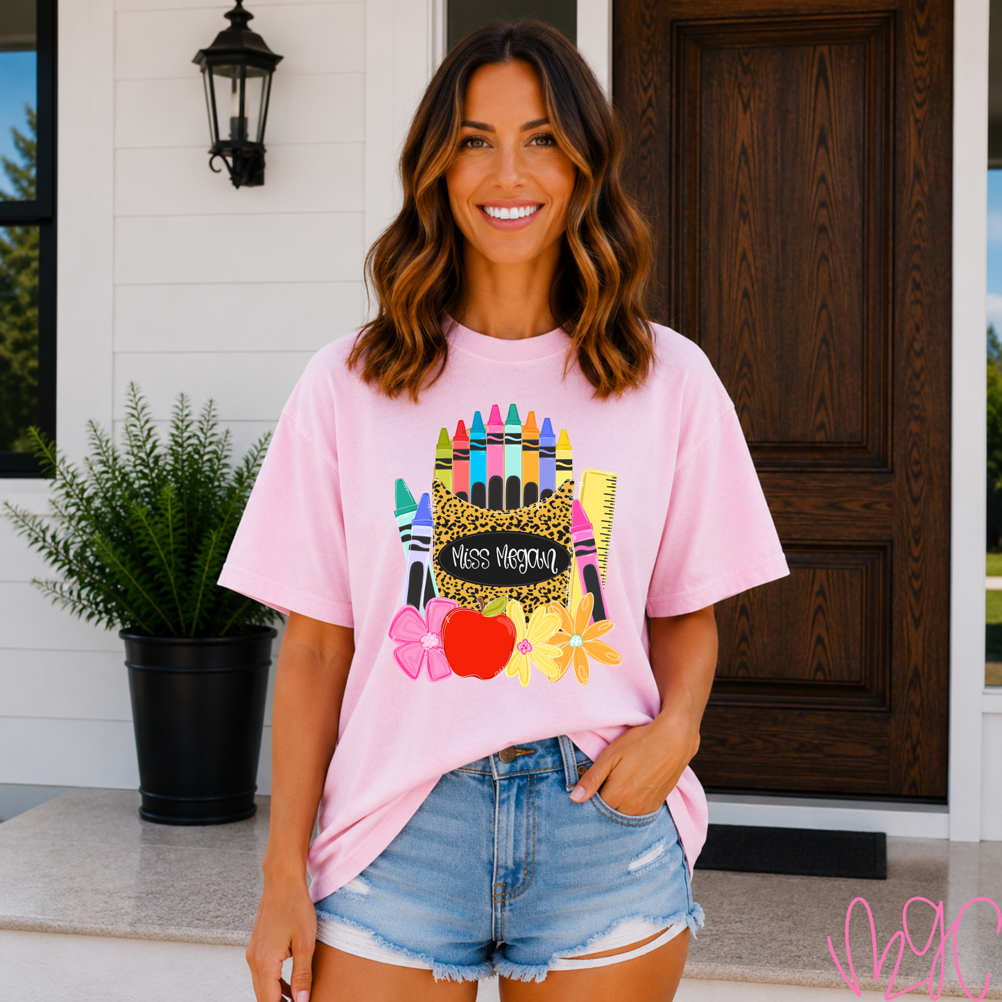 Leopard Crayon Box Name Tee
